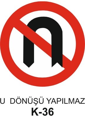 No U-Turn Traffic Sign 60X60 cm