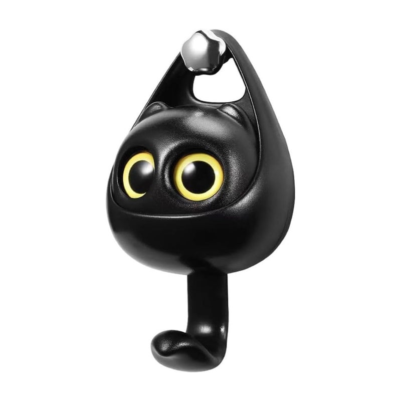 Eitheo EITHEO Multi Purposes Wall Hook Hanger Key Holder Use for Flat Smooth Wall at Home OfficeKitchen Clothing Bags Keychain Weight Under 15 kg Black  - Image 1