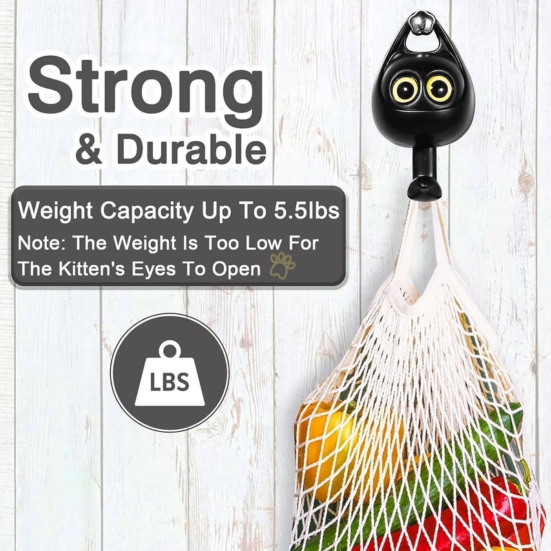 Eitheo EITHEO Multi Purposes Wall Hook Hanger Key Holder Use for Flat Smooth Wall at Home OfficeKitchen Clothing Bags Keychain Weight Under 15 kg Black  - Image 4