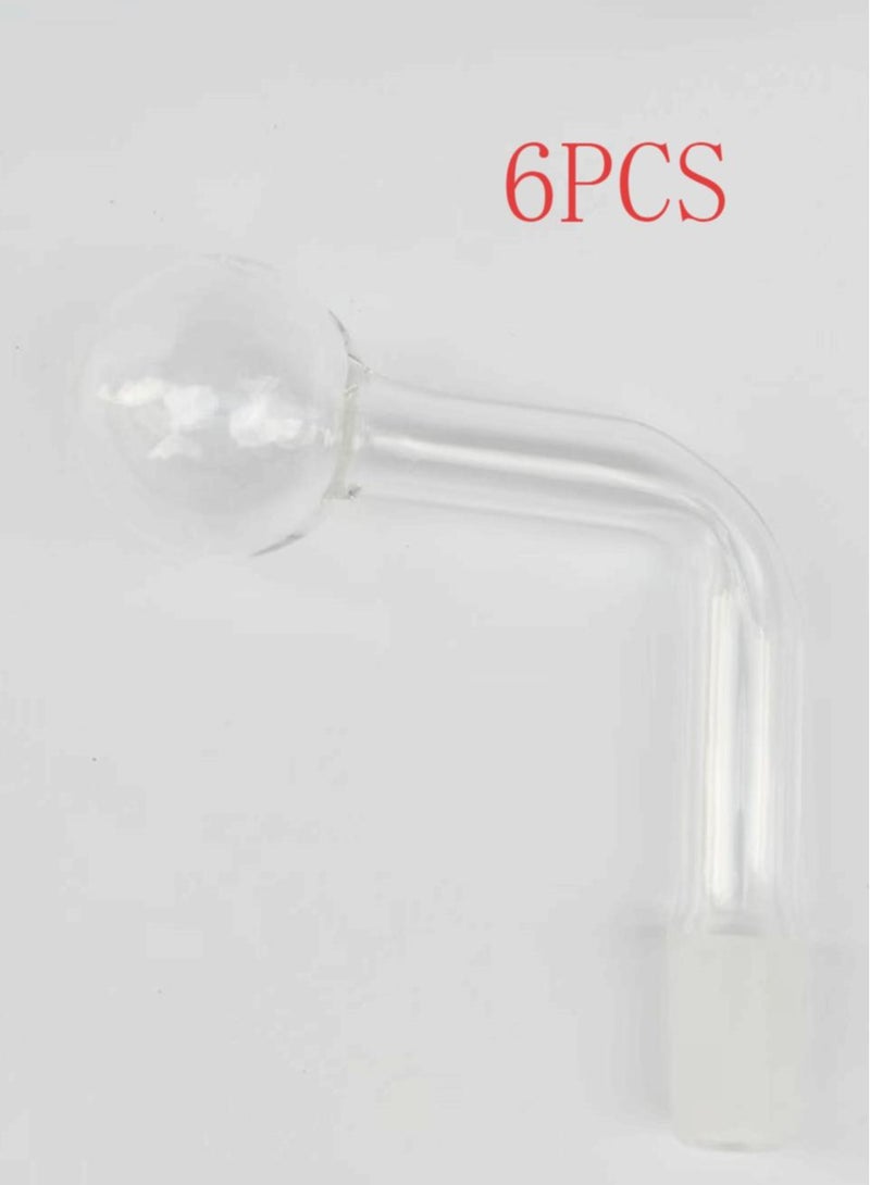 6PCS 14mm Clear Glass Fountain Inflow Pipe Aquarium Filter Tubing For Aquarium Planted Fish Tank，90 Degree Bend 