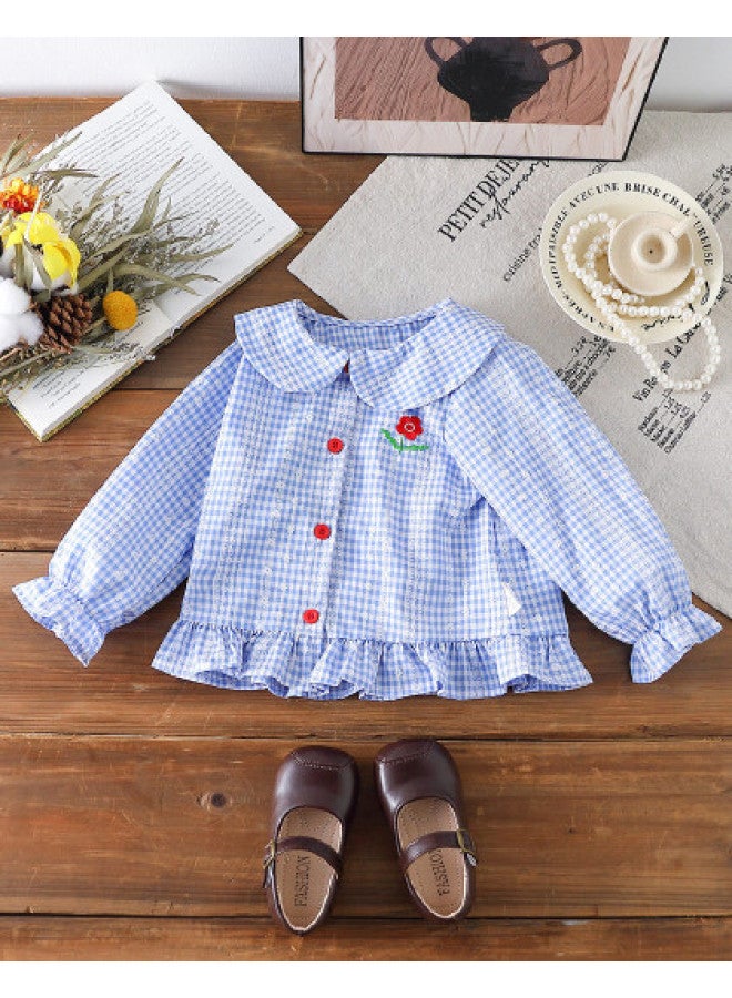 Girls' Clothing 2025 Autumn Sweet School Style Shirt Children's Top - Image 1