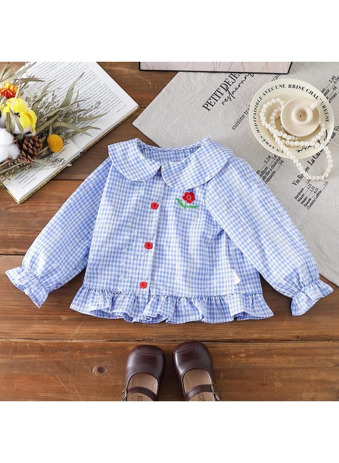 Girls' Clothing 2025 Autumn Sweet School Style Shirt Children's Top - Image 2