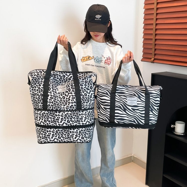 Versatile Fashionable Style Leopard Print Color Travel Storage Bag Large Bag Business Trip Super Practical Travel Bag - Image 1