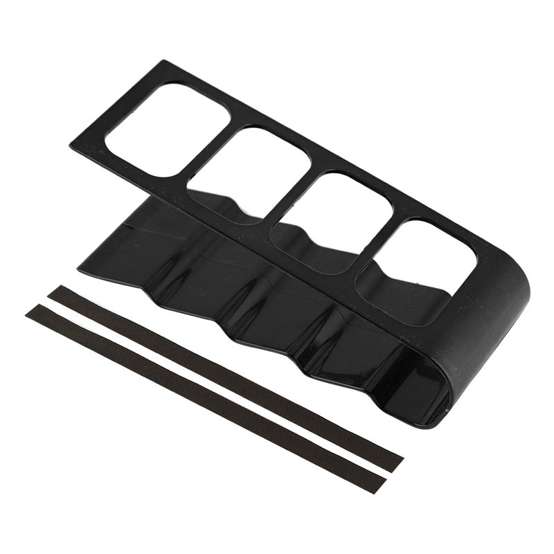 Desktop Plastic Phone VCR DVD TV Step Remote Control Holder Storage Rack Organizer (Black) - Image 1