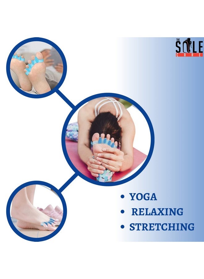 Royalkart The Sole Care Silicone Toe Seperators; Toe Correctors For Overlapping Toes,Blisters,Hammer Toes|(Pack Of 1 Pair Of Toe Spacers)(Blue),Foot_Drop,One Size - Image 2