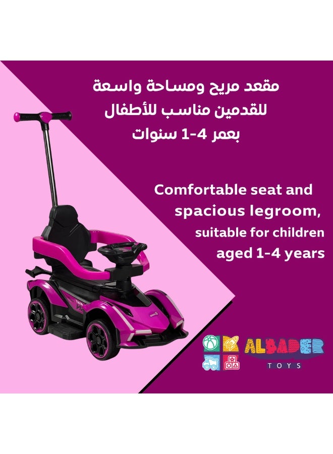 ALBADER Ride On Push Car For Kids With Parent Handle, Toddler Ride On Car With Lights And Music, Push Car With Removable Safety Guards And Footrest, Kids Ride On Toy Car Indoor Outdoor, Ride On Car For Toddlers Ages 1 To 5 - Image 3