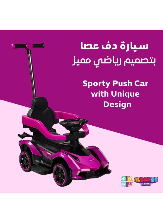 ALBADER Ride On Push Car For Kids With Parent Handle, Toddler Ride On Car With Lights And Music, Push Car With Removable Safety Guards And Footrest, Kids Ride On Toy Car Indoor Outdoor, Ride On Car For Toddlers Ages 1 To 5 - Image 2