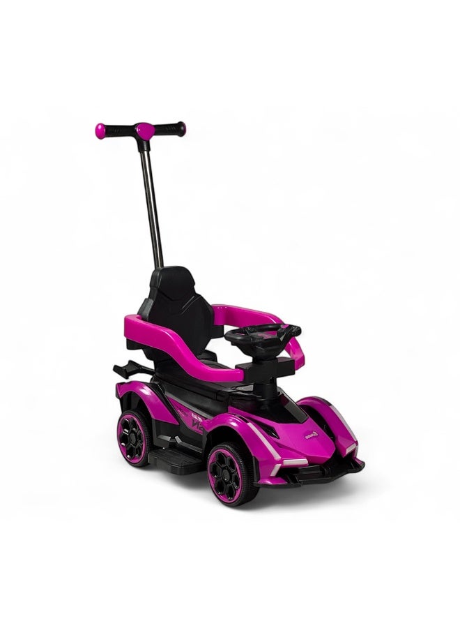 ALBADER Ride On Push Car For Kids With Parent Handle, Toddler Ride On Car With Lights And Music, Push Car With Removable Safety Guards And Footrest, Kids Ride On Toy Car Indoor Outdoor, Ride On Car For Toddlers Ages 1 To 5 - Image 1