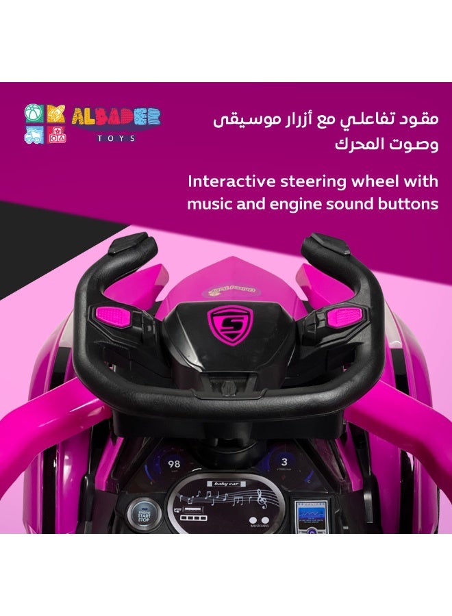ALBADER Ride On Push Car For Kids With Parent Handle, Toddler Ride On Car With Lights And Music, Push Car With Removable Safety Guards And Footrest, Kids Ride On Toy Car Indoor Outdoor, Ride On Car For Toddlers Ages 1 To 5 - Image 4