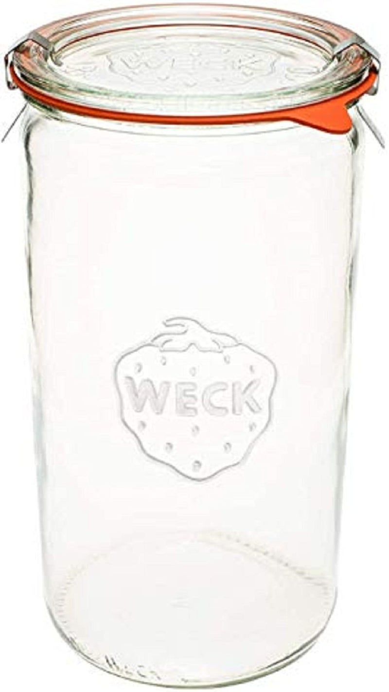 Weck Jar 974 15L Glass Jars with Large Storage Capacity Preserving Jars with Airtight Lids Suitable for Pickling Heat Resistant Canning Jars Microwave Safe 1 Jar with Glass Lid 54 fl oz