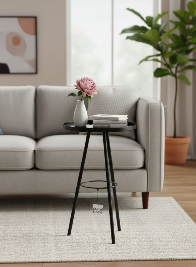 Happy Home Decorative Metal Accent Table with Ornate Design – 30 cm Diameter Elegant Multi-Purpose Stand for Home, Garden, and Balcony, Rust-Resistant Strong Metal Construction, Stable and Durable Display Table for Plants, Candles, and Decorative Items - Image 3
