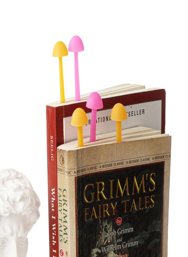 YAMHOHO Mini Mushroom Bookmark Set (4-Piece) Dual Sizes, Dual Colors Available Soft, Flexible Silicone Material Fun Christmas Stocking Stuffer Ideal Gift for Bookworms and Teachers - Image 4