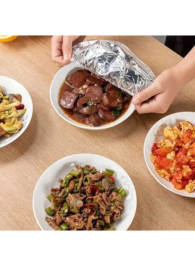 5 Pieces Reusable Aluminum Foil Wrap Heat Resistant Leakproof Kitchen Cover - Image 3