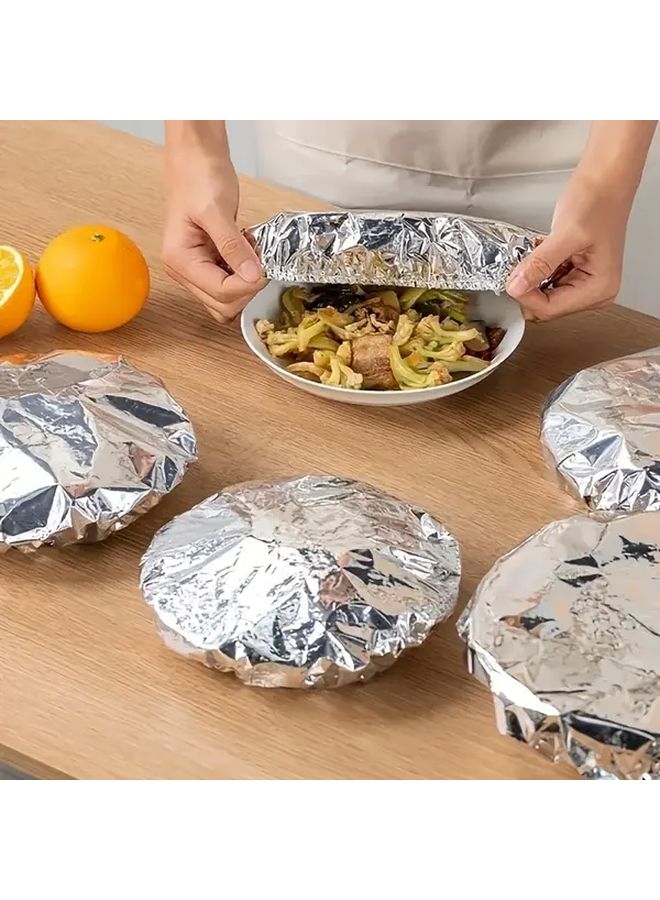 5 Pieces Reusable Aluminum Foil Wrap Heat Resistant Leakproof Kitchen Cover - Image 2