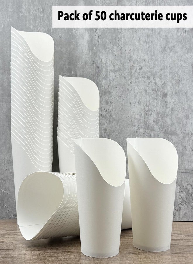 CAMKYDE 50 Pcs Disposable White Charcuterie Cups, 16oz French Fries Holder French Fry Cups for all Occasions (16oz, White) - Image 4
