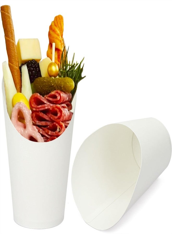 CAMKYDE 50 Pcs Disposable White Charcuterie Cups, 16oz French Fries Holder French Fry Cups for all Occasions (16oz, White) - Image 1