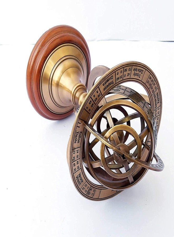 NORVILLE® Vintage Antique Brass Globe Armillary (Rashi) Sphere Astrolabe Nautical Tabletop Globe for Home & Office Decoration Best Gifts By Venus mart - Image 4