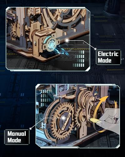 Wowood 3D Puzzle Marble Run Electric Spaceport Wooden Model Building Kit for Teens - Image 5