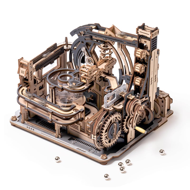 Wowood 3D Puzzle Marble Run Electric Spaceport Wooden Model Building Kit for Teens - Image 3