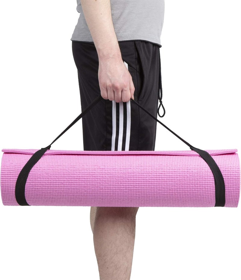 Mind Reader YOGAPVC-PUR All Purpose Extra Thick Yoga Fitness & Exercise Mats with Carrying Strap, High Density Anti-Tear - Image 5