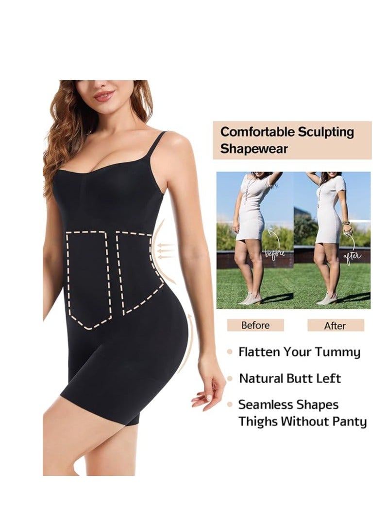 4basix Full Body Shaper Seamless Women Bodysuit Slimming Waist Trainer Shapewear Chest Enhancing Tummy Control Black - Image 2