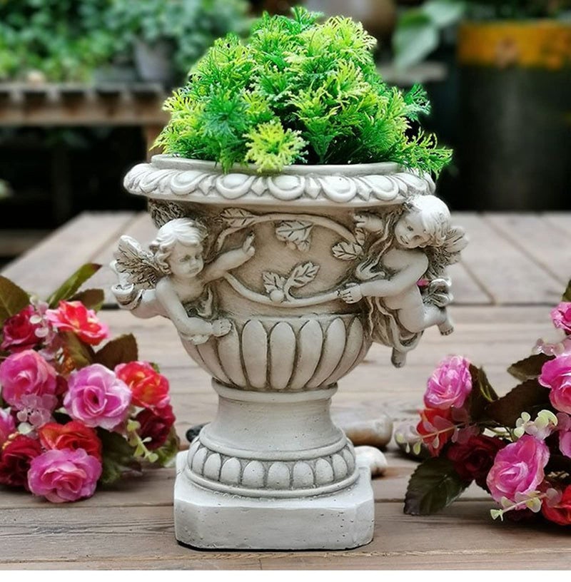 Floryden Cherub Angel Planters, Cherub Planter Flower Pots with Drain Hole for All House Plants, Patio Yard Decor, Polyresin, 8.46" H - Image 1