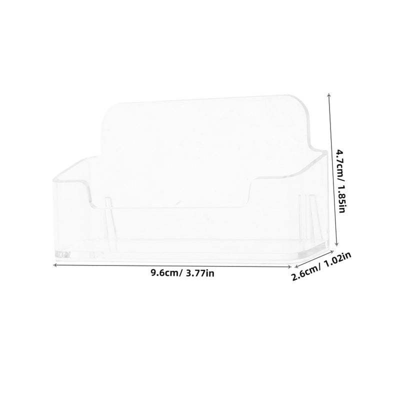 Set of 4 Acrylic Business Card Holders Sturdy Desk Display Stand for Office Storage - Image 3