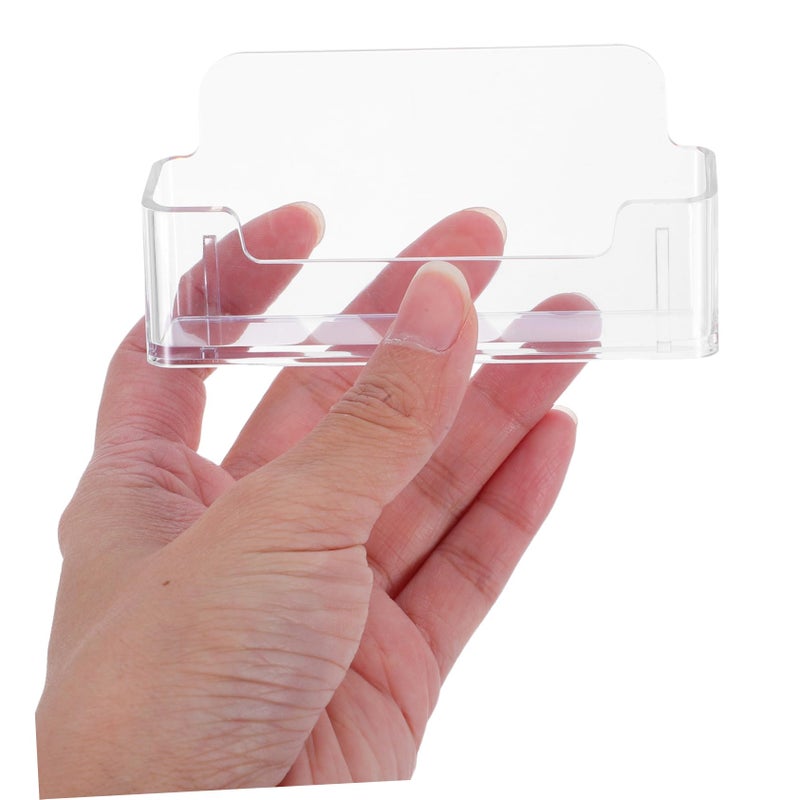 Set of 4 Acrylic Business Card Holders Sturdy Desk Display Stand for Office Storage - Image 5