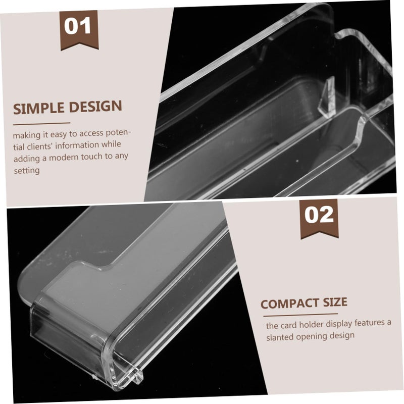 Set of 4 Acrylic Business Card Holders Sturdy Desk Display Stand for Office Storage - Image 4