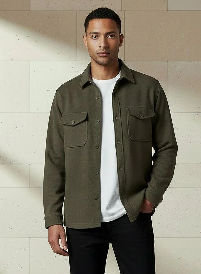 Splash FAV Men Regular Fit Flap Pocket Shacket