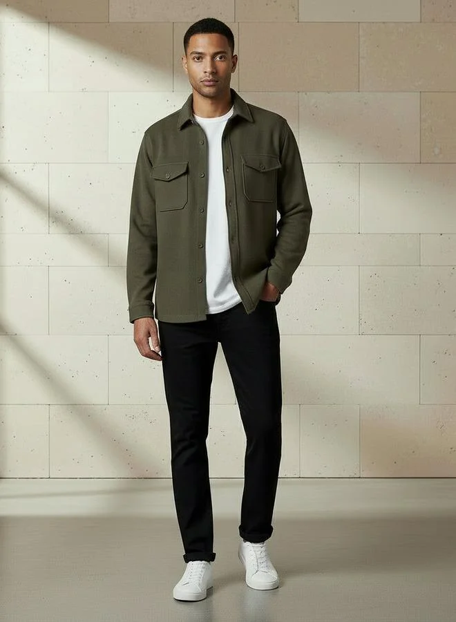 Splash FAV Men Regular Fit Flap Pocket Shacket