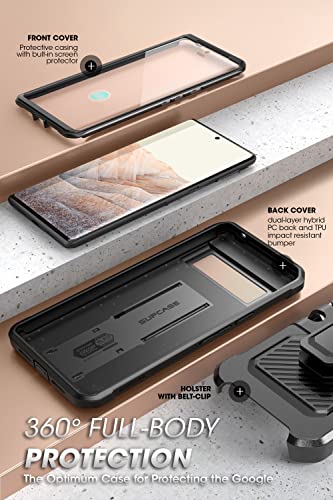SUPCASE Unicorn Beetle Pro Series Case for Google Pixel 7 Pro 2022 Release FullBody Rugged BeltClip Kickstand Case with Builtin Screen Protector Black - Image 3