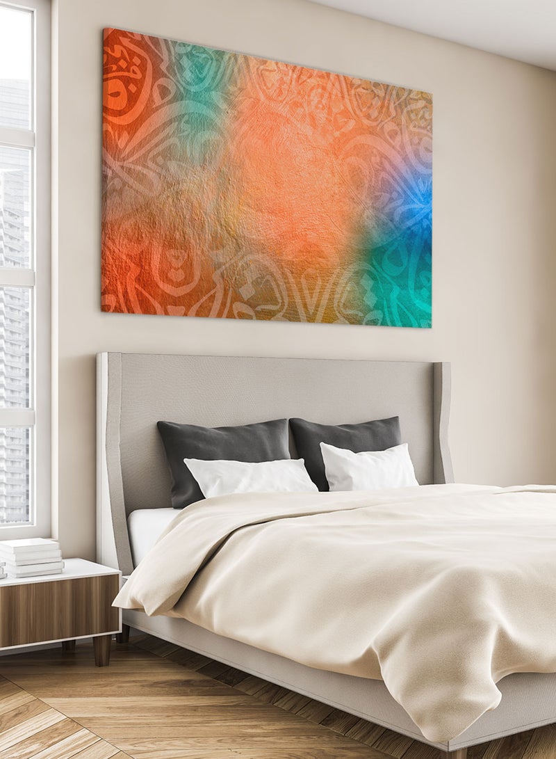 LOWHA Framed Canvas Wall Art Stretched Over Wooden Frame with Arabic islamic Calligraphy Painting - Image 1