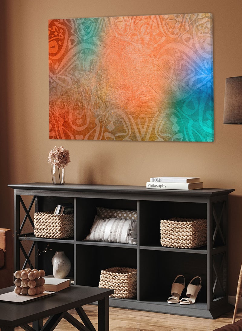 LOWHA Framed Canvas Wall Art Stretched Over Wooden Frame with Arabic islamic Calligraphy Painting - Image 2