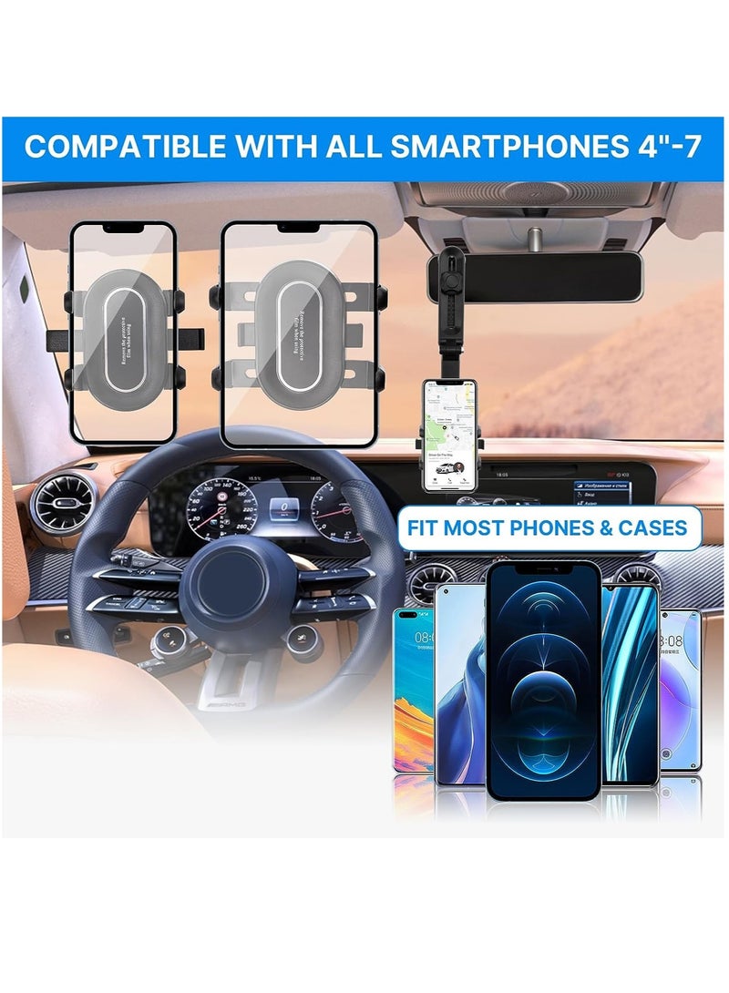 NIBEMINENT Car Phone Holder,Rotatable and Retractable Car Phone Holders,2024 Multipurpose Used Car Visor 1080 Rotation Phone Clip,Universal Car Phone Holder Mount,Cell Phone Holder Car Compatible with All Phone  - Image 4