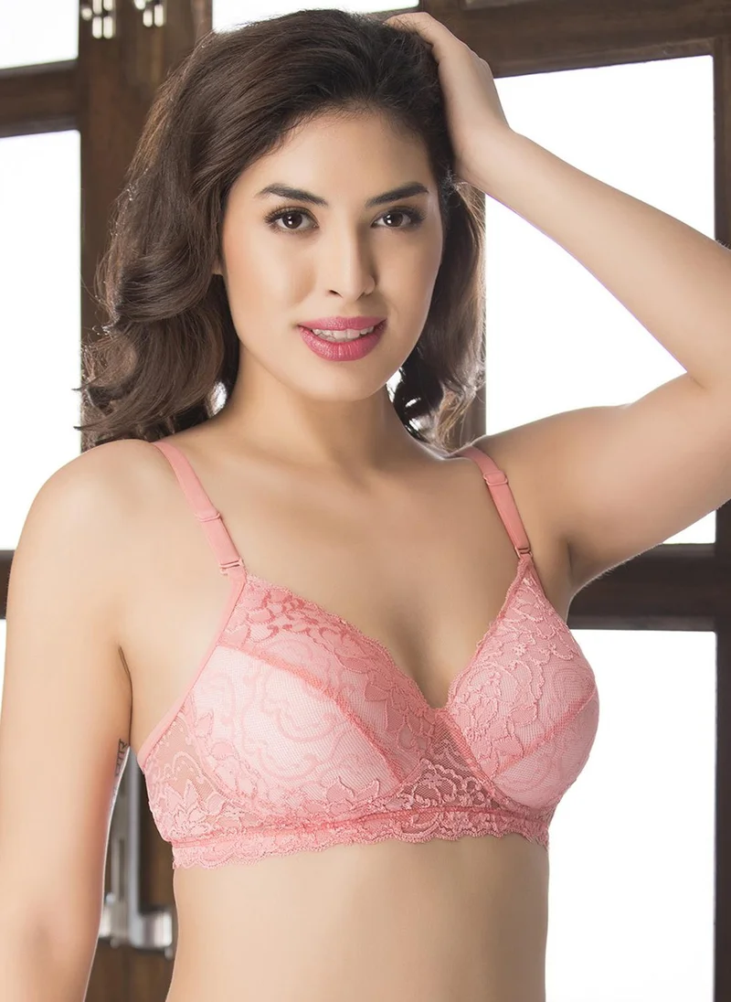 Clovia Clovia Lace Padded Non-Wired Full Cup Bra