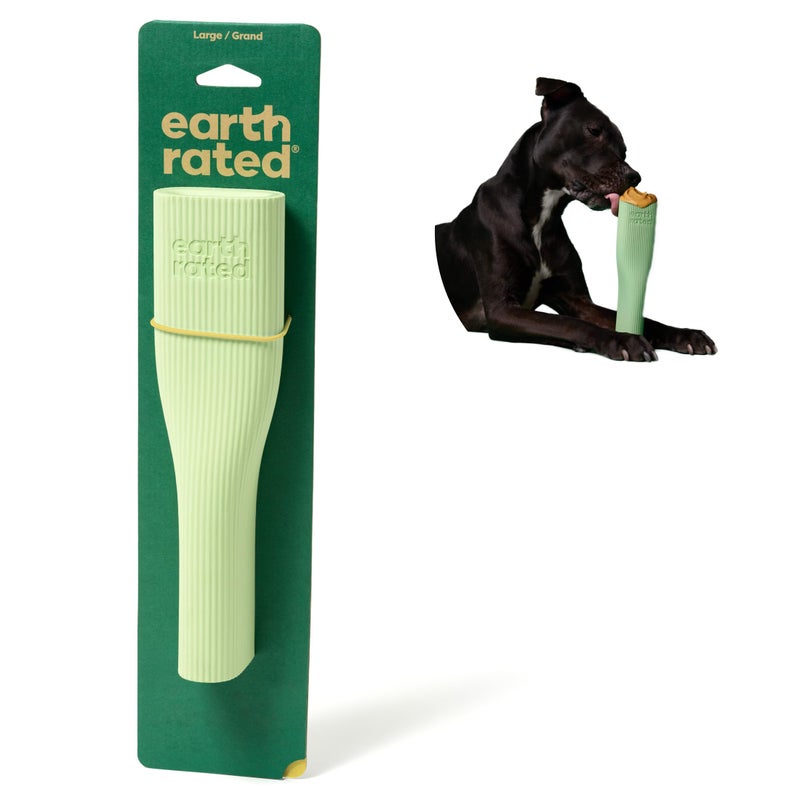 Earth Rated Dog Toy, Enrichment Toys for Adult and Puppy Dogs, Dishwasher and Freezer-Safe, Natural Rubber, Large, Green - Image 1