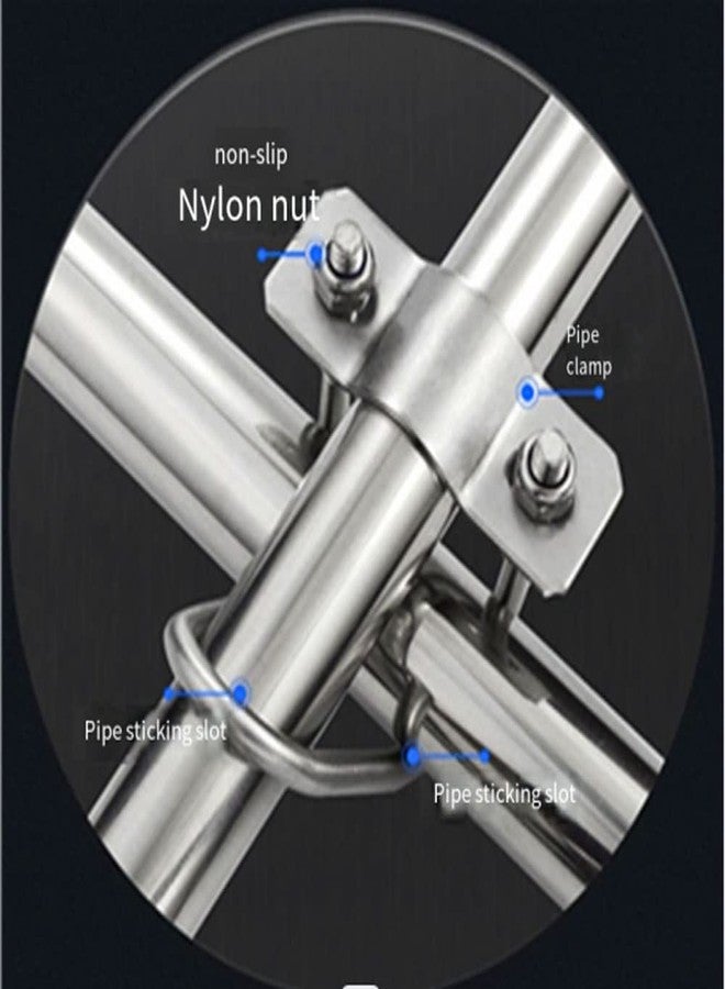 UtySty 4 Pack Cross Pipe Clamp for OD 3/4'' EMT Tube Clip Double U-shaped Screw Bolt Horizontal Vertical Connector Fixed Clasp Fixator Buckle for Farm Garden Greenhouse Water Plant Nursery - Image 4