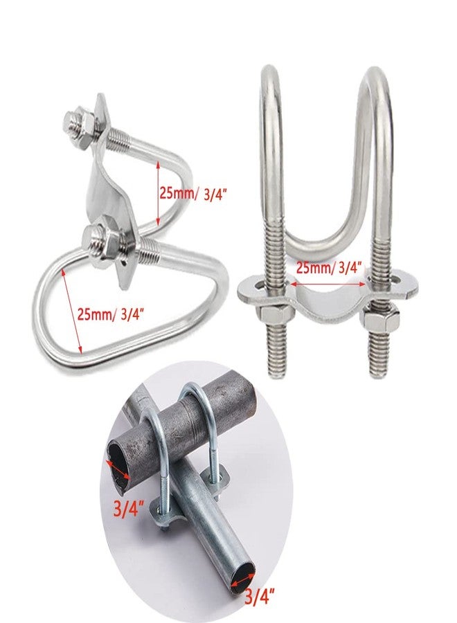 UtySty 4 Pack Cross Pipe Clamp for OD 3/4'' EMT Tube Clip Double U-shaped Screw Bolt Horizontal Vertical Connector Fixed Clasp Fixator Buckle for Farm Garden Greenhouse Water Plant Nursery - Image 5