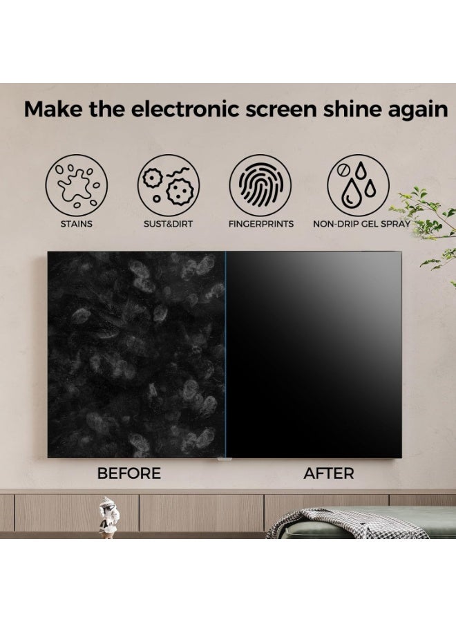 كريستال مجموعة تنظيف شاشات فاخرة | أجهزة التلفزيون، والحواسيب، والهواتف، والأجهزة اللوحية مع قطعة قماش من الألياف الدقيقة سعة 200 مل - Image 4