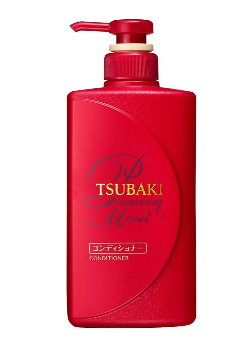 Tsubaki Premium Moist Conditioner 490ml - Daily repair damaged hair from the core. Restore moisture and shine down to the tips.