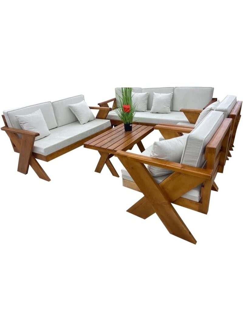 Outdoor seating set made of natural European wood - Model XIW125