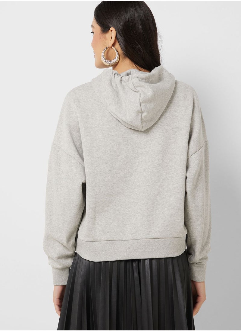 GUESS - Drawstring Detail Printed Hoodie - Image 1