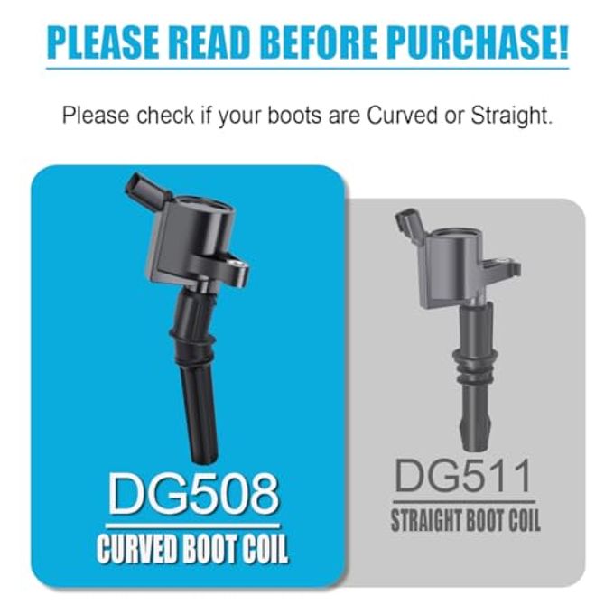 Micro Set of 8 Curved Boot Red Ignition Coil Pack DG508&Iridium Spark Plugs SP479 Compatible with Ford F150 F250 Crown Victoria Expedition Lincoln Mercury 4.6L 5.4L Replacement for DG491 DG481 FD503 - Image 2