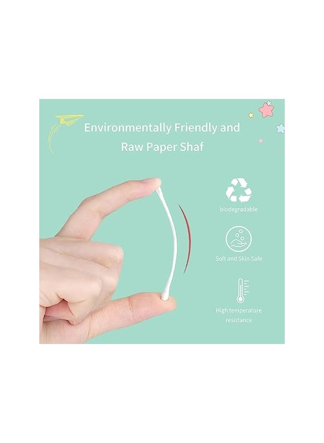 DMG TECH - Cotton Swabs Cotton Buds For Baby Ear Nose Clean Cotton Swab Ear Children Safety Cotton Buds Travel Makeup Cotton Swabs 400 Pcs Count Double Tipped Cotton Swabs - Image 1