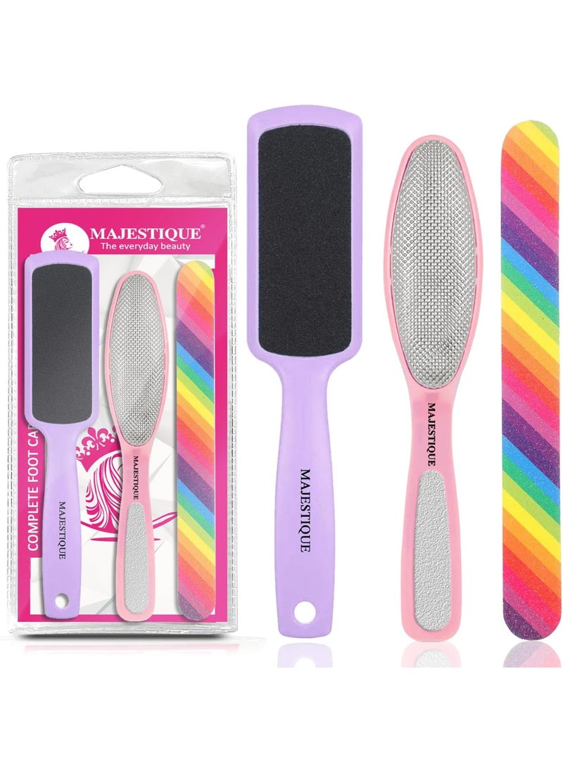 MAJESTIQUE Majestique Complete Foot Care Kit  Pedicure Foot Files Callus Remover Foot Scraper With Double Sided Nail Filers For Shaping  Smoothing  Manicure  Pedicure  pack of 3 