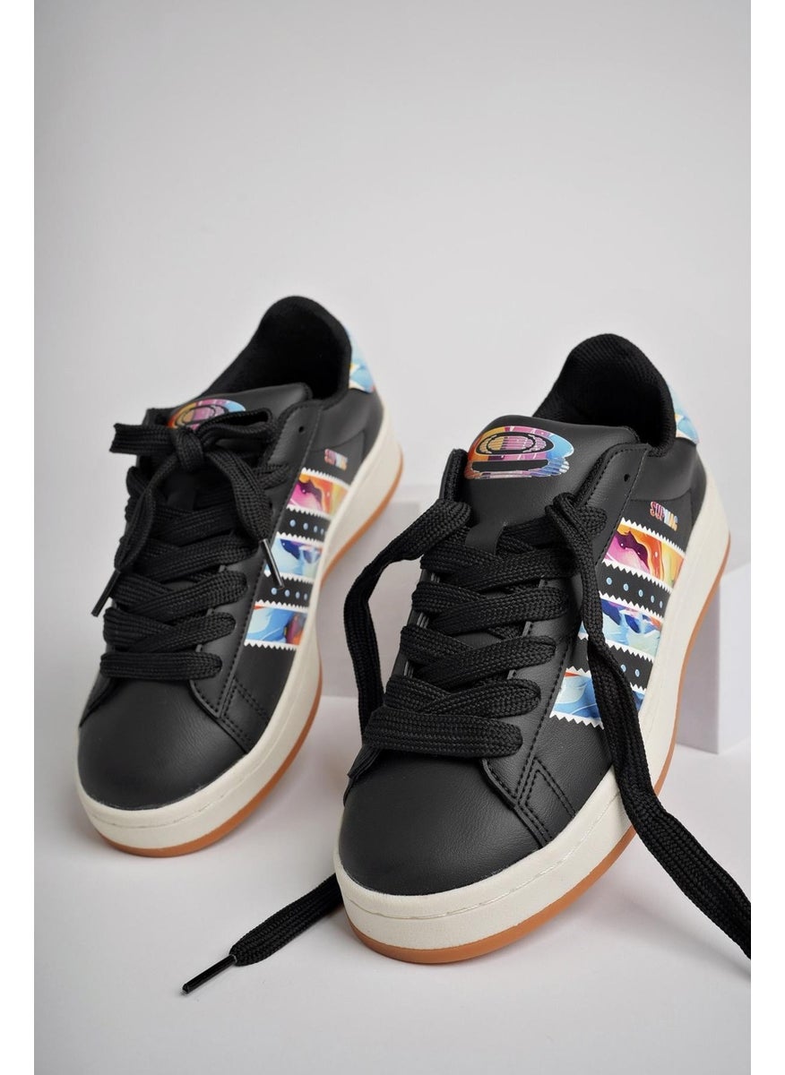 muggo Flower Guaranteed Women's Orthopedic Daily Lace-up Walking Running Sneaker Sports Shoes  - Image 1