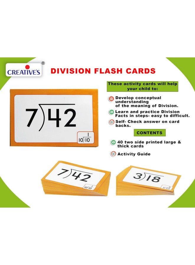 Creative's Creative’s Division Mathematical Flash Cards for Kids 8+ Years | Early Learning Educational Flash Cards Division | Easy & Fun Learning Educational Gift for Kids - Image 3