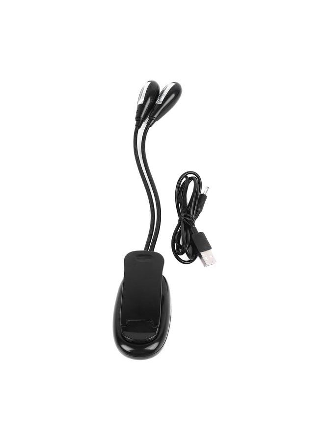 Thoraya Rechargeable Double Head Clip Light Eye Protection 360 Degree Adjustment Music Stand Light Clip On Reading Light for Kids  - Image 1