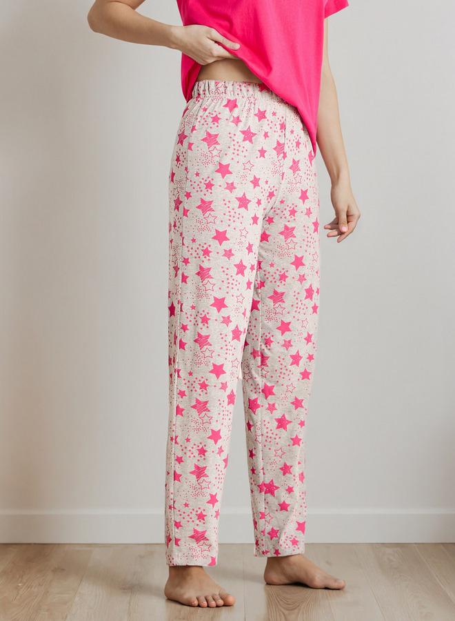 سبلاش فيڤ طقم بيجامة بطبعة وقميص بياقة مستديرة - Image 3